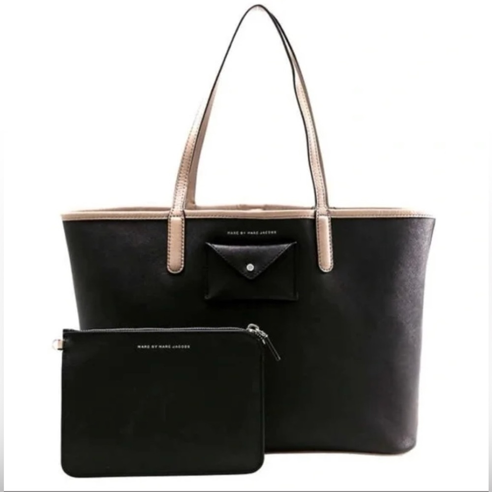 Marc Jacobs Black and Tan Tote Bag